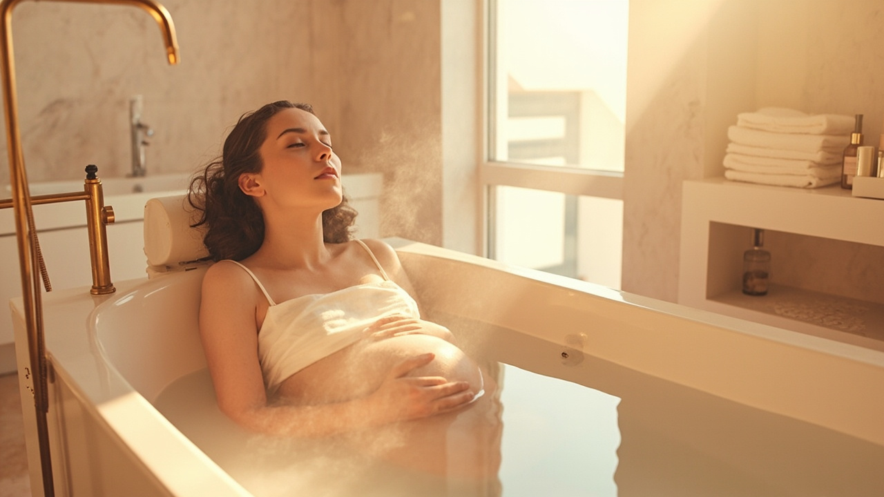 bain pendant la grossesse : tiède, sûr et bénéfique
